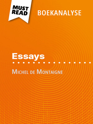 cover image of Essays van Michel de Montaigne (Boekanalyse)